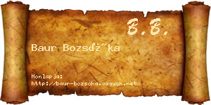 Baur Bozsóka névjegykártya